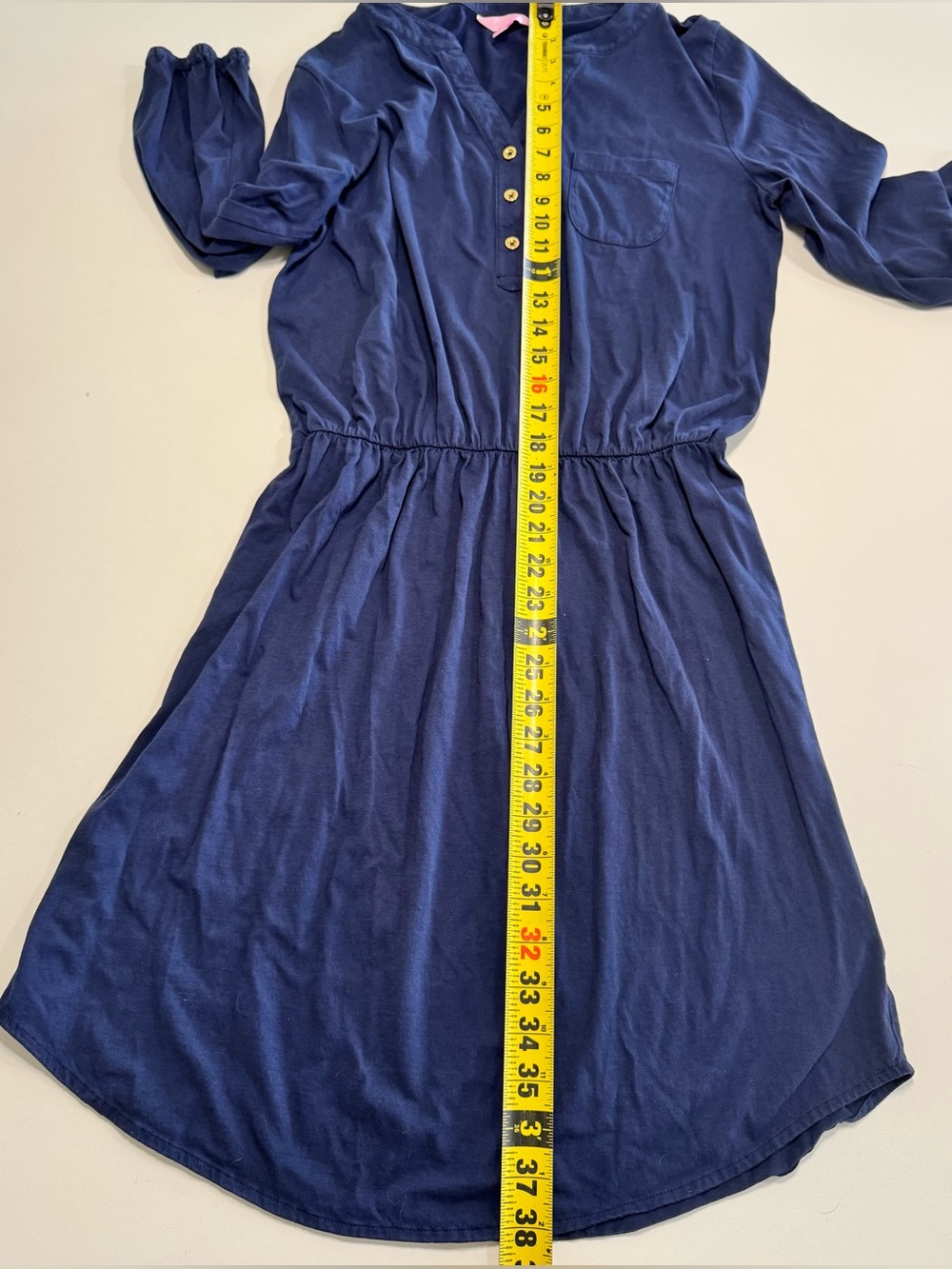 Lilly Pulitzer Beacon All Together Now & Navy Blue Cotton Jersey Dress Size Med - Picture 13 of 16